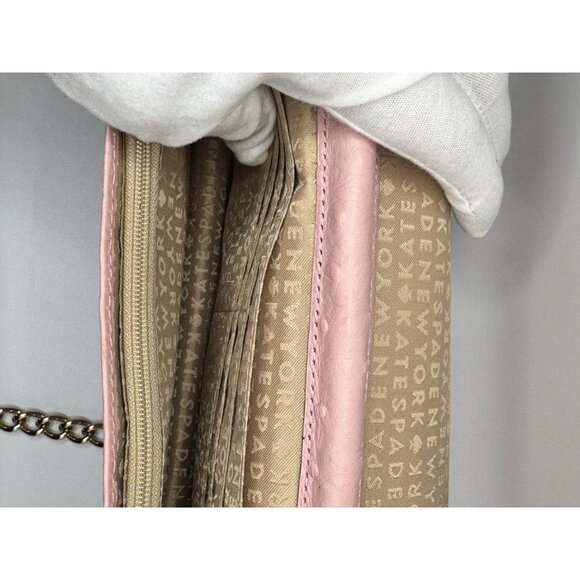 Kate‎ Spade Alexander Avenue Pink Ostrich-Embossed Leather Crossbody Wallet With - Picture 8 of 13